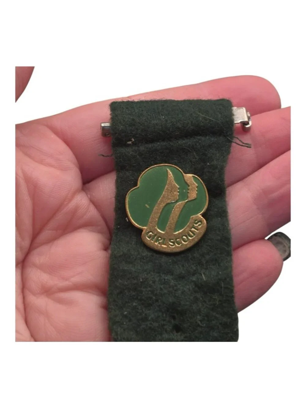 Vintage Girl Scouts Pin On Felt Ribbon 3